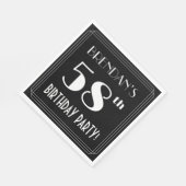 アールデコルック58th誕生日パーティーと名前をカスタムする スタンダードランチョンナプキン (角)