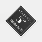 アールデコルック5thバースデーパーティーと名前をカスタムする スタンダードランチョンナプキン (角)