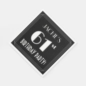 アールデコルック61th誕生日パーティーと名前をカスタムする スタンダードランチョンナプキン (角)