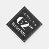 アールデコルック62nd誕生日パーティーと名前をカスタムする スタンダードランチョンナプキン (角)