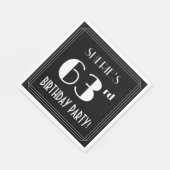 アールデコルック63rd誕生日パーティーと名前をカスタムする スタンダードランチョンナプキン (角)