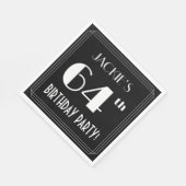 アールデコルック64th誕生日パーティーと名前をカスタムする スタンダードランチョンナプキン (角)