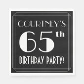 アールデコルック65th誕生日パーティーと名前をカスタムする スタンダードランチョンナプキン (正面)