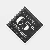 アールデコルック65th誕生日パーティーと名前をカスタムする スタンダードランチョンナプキン (角)