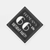 アールデコルック66th誕生日パーティーと名前をカスタムする スタンダードランチョンナプキン (角)