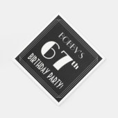 アールデコルック67th誕生日パーティーと名前をカスタムする スタンダードランチョンナプキン (角)