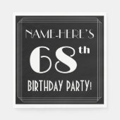 アールデコルック68th誕生日パーティーと名前をカスタムする スタンダードランチョンナプキン (正面)