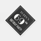 アールデコルック69th誕生日パーティーと名前をカスタムする スタンダードランチョンナプキン (角)