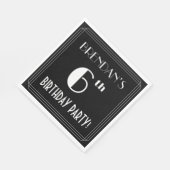 アールデコルック6th誕生日パーティーと名前をカスタムする スタンダードランチョンナプキン (角)