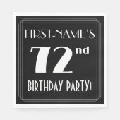 アールデコルック72nd誕生日パーティーと名前をカスタムする スタンダードランチョンナプキン (正面)