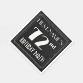 アールデコルック72nd誕生日パーティーと名前をカスタムする スタンダードランチョンナプキン (角)