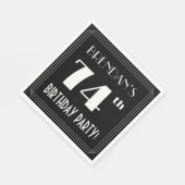 アールデコルック74th誕生日パーティーと名前をカスタムする スタンダードランチョンナプキン (角)