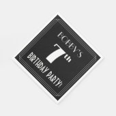 アールデコルック7th誕生日パーティーと名前をカスタムする スタンダードランチョンナプキン (角)