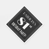 アールデコルック81th誕生日パーティーと名前をカスタムする スタンダードランチョンナプキン (角)