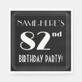 アールデコルック82nd誕生日パーティーと名前をカスタムする スタンダードランチョンナプキン (正面)