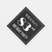 アールデコルック83rd誕生日パーティーと名前をカスタムする スタンダードランチョンナプキン (角)