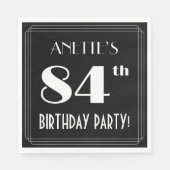 アールデコルック84th誕生日パーティーと名前をカスタムする スタンダードランチョンナプキン (正面)