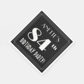 アールデコルック84th誕生日パーティーと名前をカスタムする スタンダードランチョンナプキン (角)