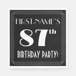 アールデコルック87th誕生日パーティーと名前をカスタムする スタンダードランチョンナプキン