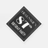 アールデコルック87th誕生日パーティーと名前をカスタムする スタンダードランチョンナプキン (角)