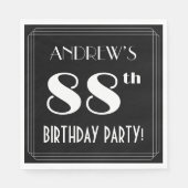 アールデコルック88th誕生日パーティーと名前をカスタムする スタンダードランチョンナプキン (正面)