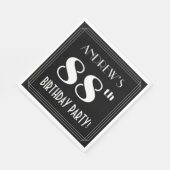 アールデコルック88th誕生日パーティーと名前をカスタムする スタンダードランチョンナプキン (角)