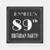 アールデコルック89thバースデーパーティーと名前をカスタムする スタンダードランチョンナプキン (正面)