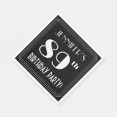 アールデコルック89thバースデーパーティーと名前をカスタムする スタンダードランチョンナプキン (角)