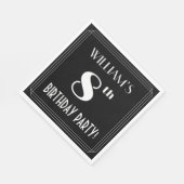 アールデコルック8thバースデーパーティーと名前をカスタムする スタンダードランチョンナプキン (角)