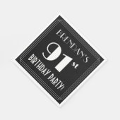 アールデコルック91th誕生日パーティーと名前をカスタムする スタンダードランチョンナプキン (角)