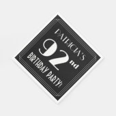 アールデコルック92nd誕生日パーティーと名前をカスタムする スタンダードランチョンナプキン (角)