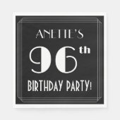 アールデコルック96th誕生日パーティーと名前をカスタムする スタンダードランチョンナプキン (正面)