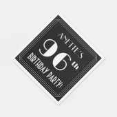 アールデコルック96th誕生日パーティーと名前をカスタムする スタンダードランチョンナプキン (角)