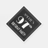 アールデコルック97th誕生日パーティーと名前をカスタムする スタンダードランチョンナプキン (角)