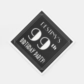 アールデコルック99thバースデーパーティーと名前をカスタムする スタンダードランチョンナプキン (角)