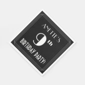 アールデコルック9thバースデーパーティーと名前をカスタムする スタンダードランチョンナプキン (角)