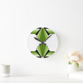 アールデコレイヤーのライム ラウンド壁時計 (ホーム)