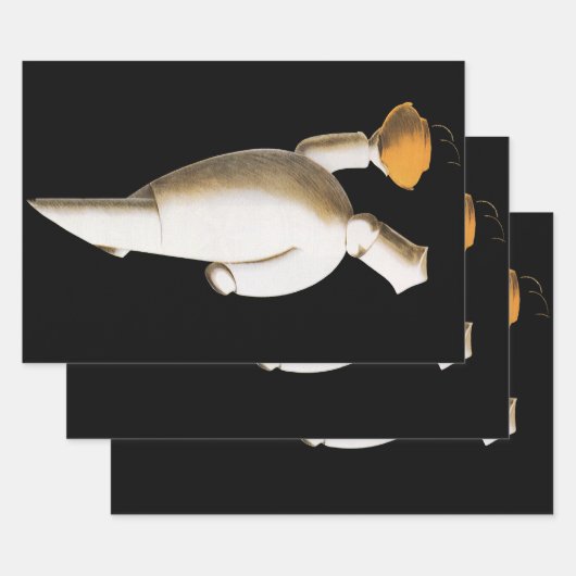 アールデコレストランシェフ、ヴィンテージビジネス ラッピングペーパーシート (セット)