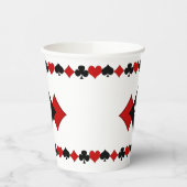 アールデコレッドとブラックのカードスーツモノグラムの 紙コップ (左)