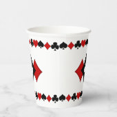アールデコレッドとブラックのカードスーツモノグラムの 紙コップ (右)