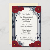 アールデコレッドポピー結婚式招待状 招待状 (正面/裏面)