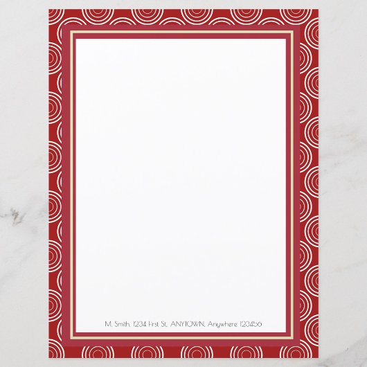 アールデコレッド&金ゴールドパーソナライズされた紙シート