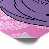 アールデコレディとダマスク – BIANCA：パリのプラム ポスター (角)