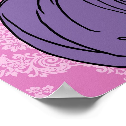 アールデコレディとダマスク – BIANCA:パリのプラム ポスター (角)