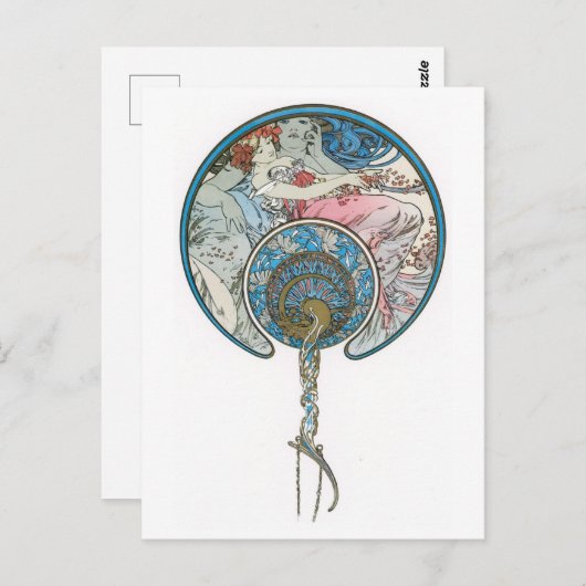 アールデコレディヴィンテージイラストレーション葉書 ポストカード (正面/裏面)