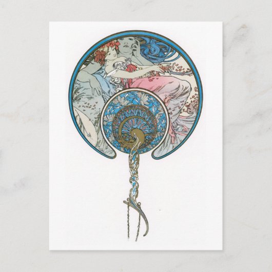 アールデコレディヴィンテージイラストレーション葉書 ポストカード (正面)