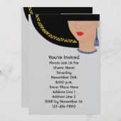 アールデコレディーインハットパーティー 招待状 (正面/裏面)