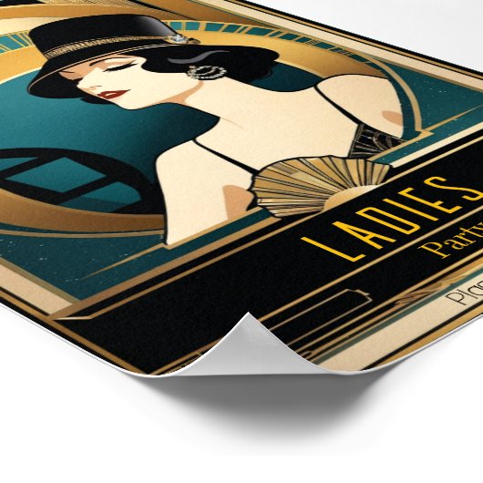 アールデコレディースパーティー夜 ポスター (角)