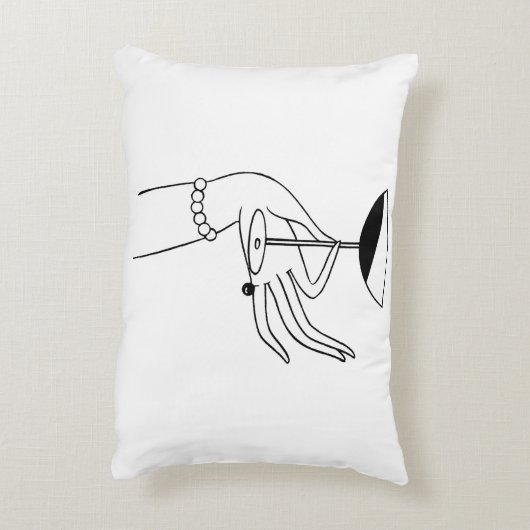 アールデコレディーズハンドホールディングシャンパングラス アクセントクッション (裏面(縦))