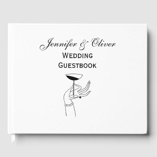 アールデコレディーズハンドホールディングシャンパングラス ゲストブック (正面)